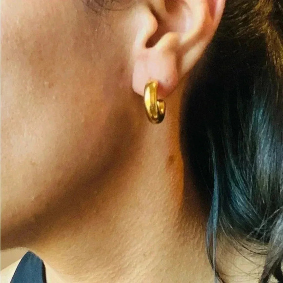 Chunky hoops 18K gold plated - Picture 6 of 6